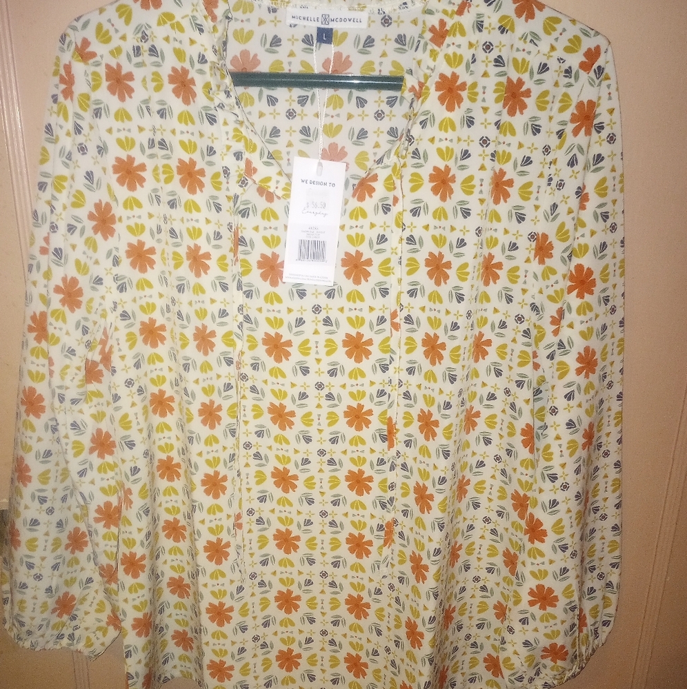 Michelle McDowell floral blouse large